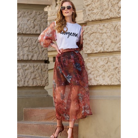 Jupe longue model 145582 Makadamia