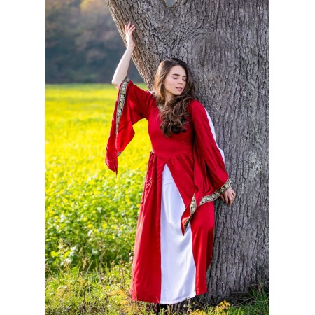 Edles Viskosekleid "Ivette" Rot/Weiß XXXL