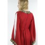 Edles Viskosekleid "Ivette" Rot/Weiß XL