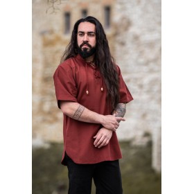 Mittelalter-Kurzarmhemd "Eric" Rot S
