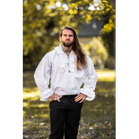 Rüschenhemd "Dracula" Weiß M