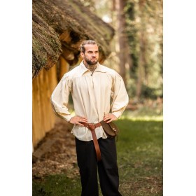 Piratenhemd mit Kragen "James" Natur XXXL