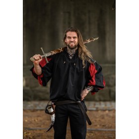 Landsknechthemd "Albert" Schwarz/Rot S