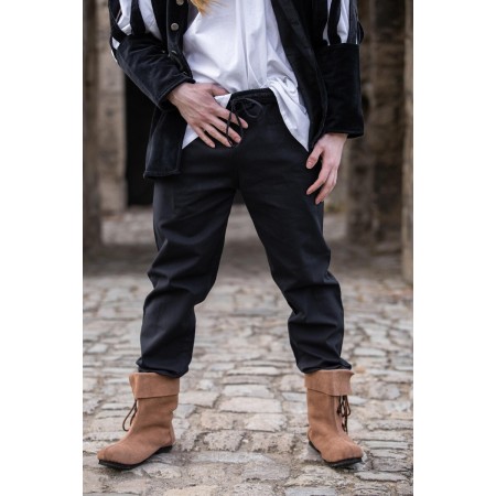 Mittelalter-Hose mit Gummizug "Veit" Schwarz 4XL