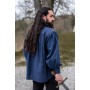 Mittelalterhemd aus grober Baumwolle "Leopold" Blau L