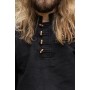Mittelalter-Hemd aus dicker Baumwolle "Anton" Schwarz XL