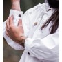 Typisches Mittelalter Stehkragen-Schnürhemd "Friedrich" Weiß M