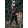 Typisches Mittelalter Stehkragen-Schnürhemd "Friedrich" Braun M