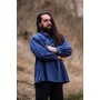 Typisches Mittelalter Stehkragen-Schnürhemd "Friedrich" Blau S