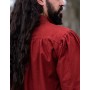 Typisches Mittelalter Stehkragen-Schnürhemd "Friedrich" Rot XXXL