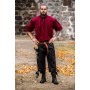 Typisches Mittelalter Stehkragen-Schnürhemd "Friedrich" Weinrot XXXL