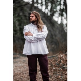 Mittelalter- Schnürhemd mit Ösen "Adrian" Weiß XXL