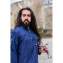 Mittelalter- Schnürhemd mit Ösen "Adrian" Blau L