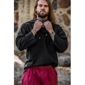 Mittelalterhemd "Ansbert" Schwarz XXXL
