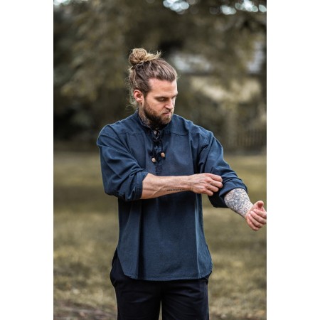 Mittelalterhemd "Ansbert" Blau L