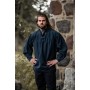 Meliertes Stehkragen-Schnürhemd "Georg" Blau XXL