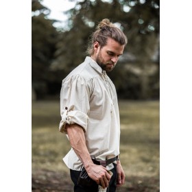 Mittelalter Stehkragen-Schnürhemd "Bruno" Natur XXXL