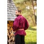 Meliertes Stehkragen-Schnürhemd "Georg" Rot XXL