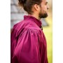 Meliertes Stehkragen-Schnürhemd "Georg" Rot XXL