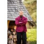 Meliertes Stehkragen-Schnürhemd "Georg" Rot M