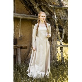 Schlichtes Wikinger Unterkleid "Scarlet" Hanffarben XL