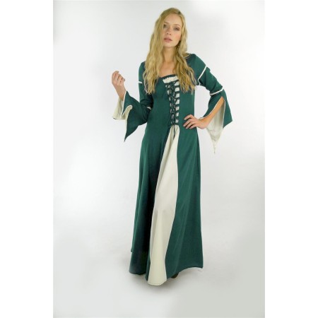 Kleid mit Trompetenärmeln "Larissa" Grün/Natur M
