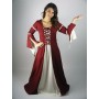 Kleid mit Trompetenärmeln "Larissa" Rot/Natur XS