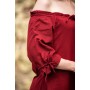 Bodenlanges Kurzarmkleid "Melisande" Rot M