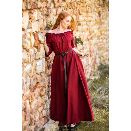 Bodenlanges Kurzarmkleid "Melisande" Rot L