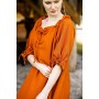 Bodenlanges Kurzarmkleid "Melisande" Rost XXXL