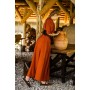 Bodenlanges Kurzarmkleid "Melisande" Rost XXL