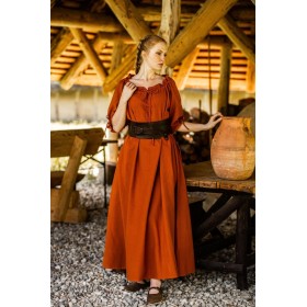 Bodenlanges Kurzarmkleid "Melisande" Rost XS