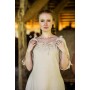 Bodenlanges Kurzarmkleid "Melisande" Hanffarben S