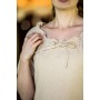 Bodenlanges Kurzarmkleid "Melisande" Hanffarben XS