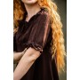 Bodenlanges Kurzarmkleid "Melisande" Braun L
