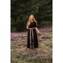 Bodenlanges Kurzarmkleid "Melisande" Braun S