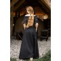 Bodenlanges Kurzarmkleid "Melisande" Schwarz XXL