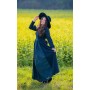 Mittelalterkleid "Medusa" Schwarz/Blau XXXL