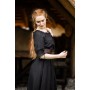 Bodenlanges Kurzarmkleid "Melisande" Schwarz XS