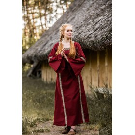 Mittelalterkleid mit Bordüre "Sophie" Rot XS