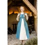 Mittelalter Baumwollkleid "Ilse" Taubenblau/Natur XL