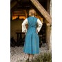 Mittelalter Baumwollkleid "Ilse" Taubenblau/Natur XL