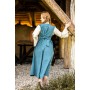 Mittelalter Baumwollkleid "Ilse" Taubenblau/Natur XL