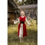 Mittelalter Baumwollkleid "Ilse" Rot/Natur XXXL