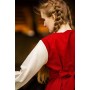 Mittelalter Baumwollkleid "Ilse" Rot/Natur XL