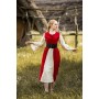 Mittelalter Baumwollkleid "Ilse" Rot/Natur L
