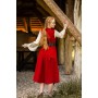 Mittelalter Baumwollkleid "Ilse" Rot/Natur L