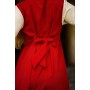 Mittelalter Baumwollkleid "Ilse" Rot/Natur M