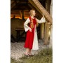 Mittelalter Baumwollkleid "Ilse" Rot/Natur S