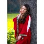 Edles Viskosekleid "Ivette" Rot/Weiß XS